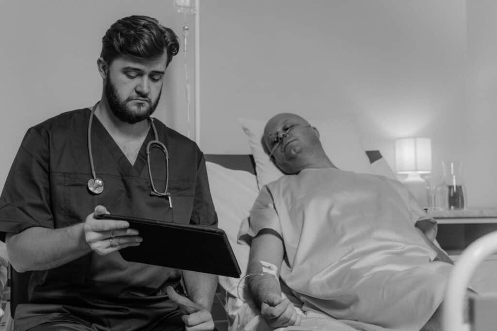doctor discussing the report with patient