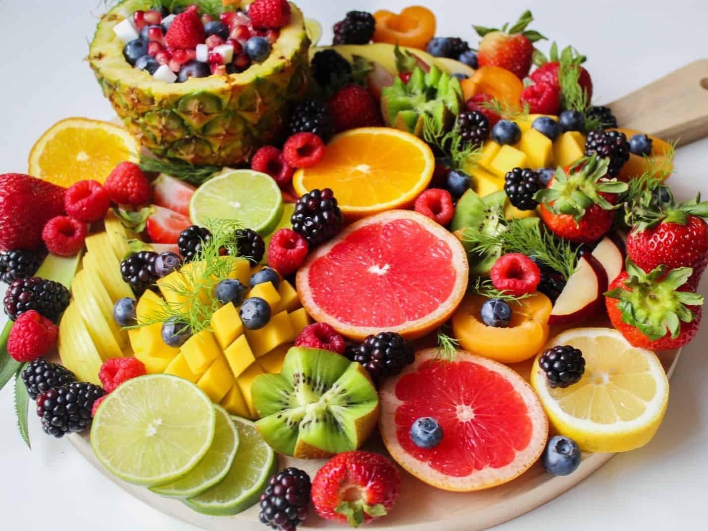 fruits in a tray